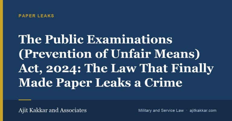 The Public Examinations (Prevention of Unfair Means) Act, 2024: The Law That Finally Made Paper Leaks a Crime | Ajit Kakkar and Associates